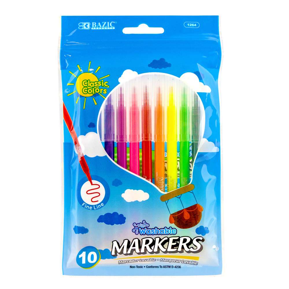 Bazic 10 Fine Line Wash Markers