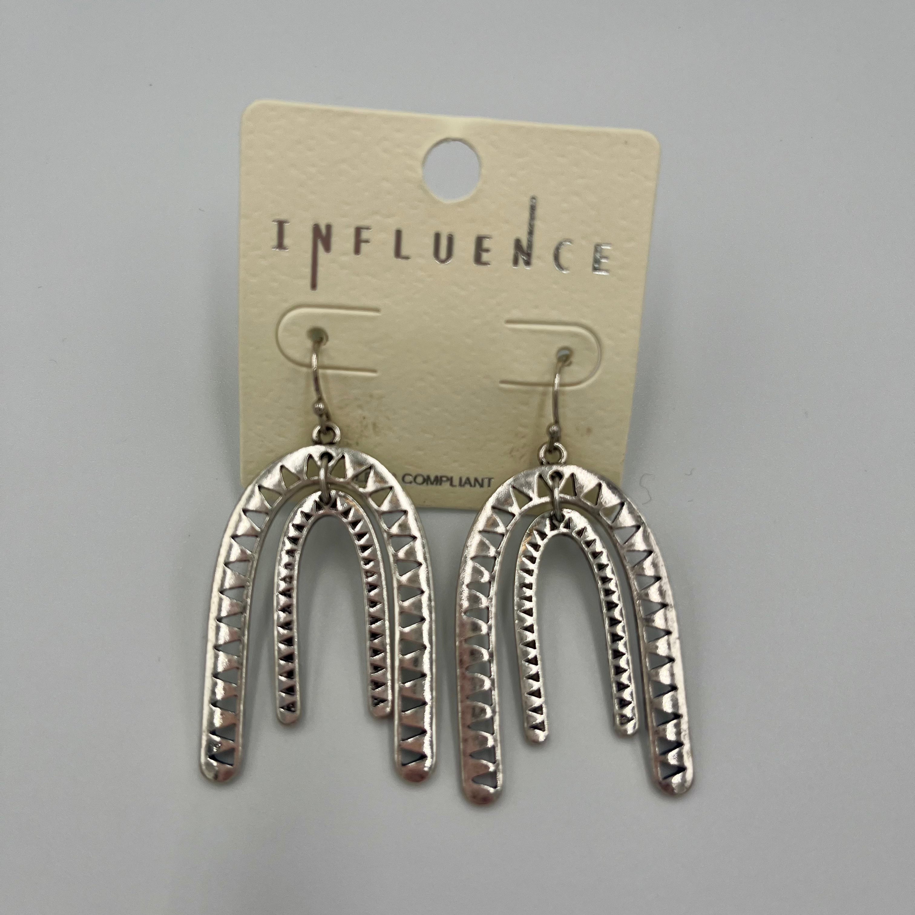 Silver-toned U Shaped Earrings