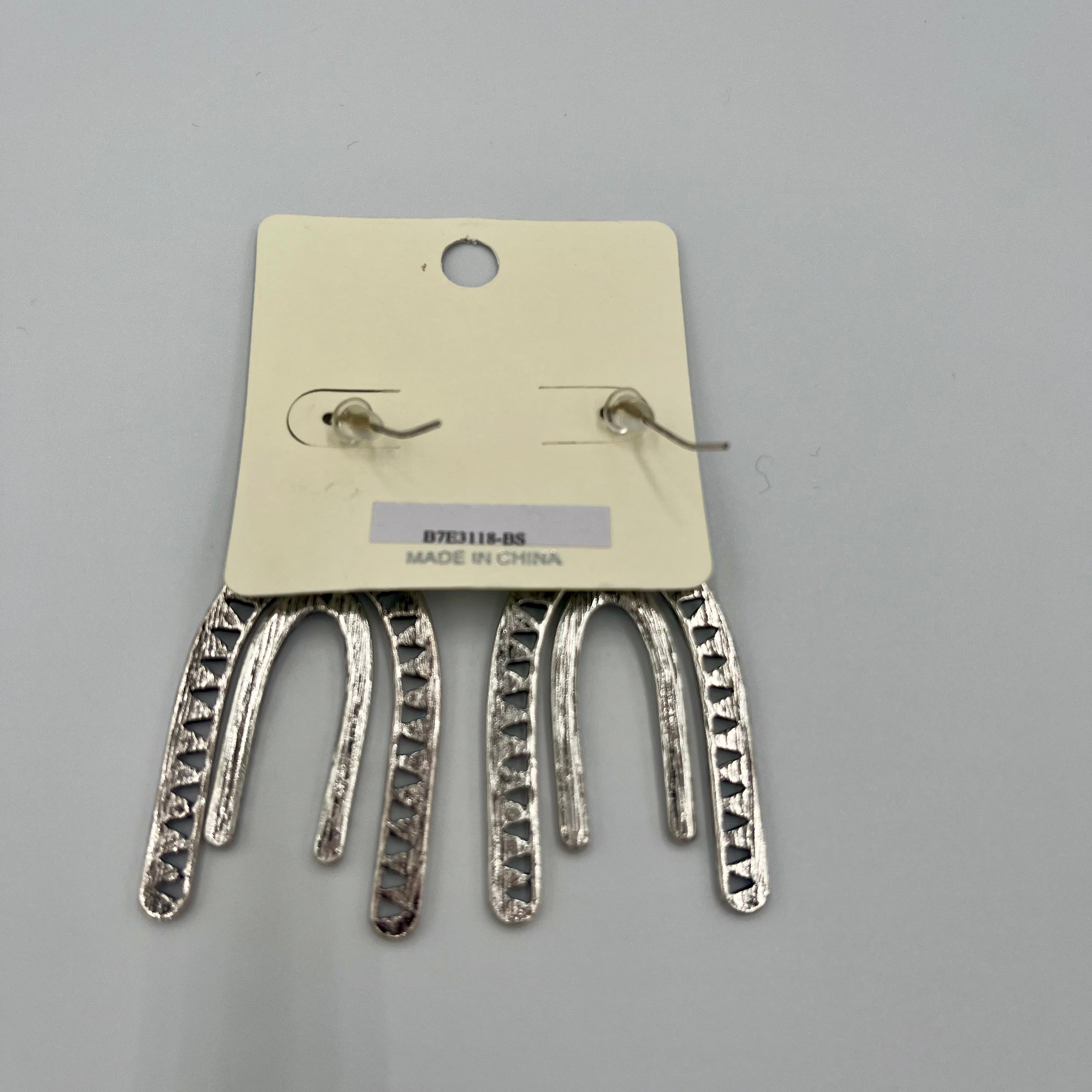 Silver-toned U Shaped Earrings
