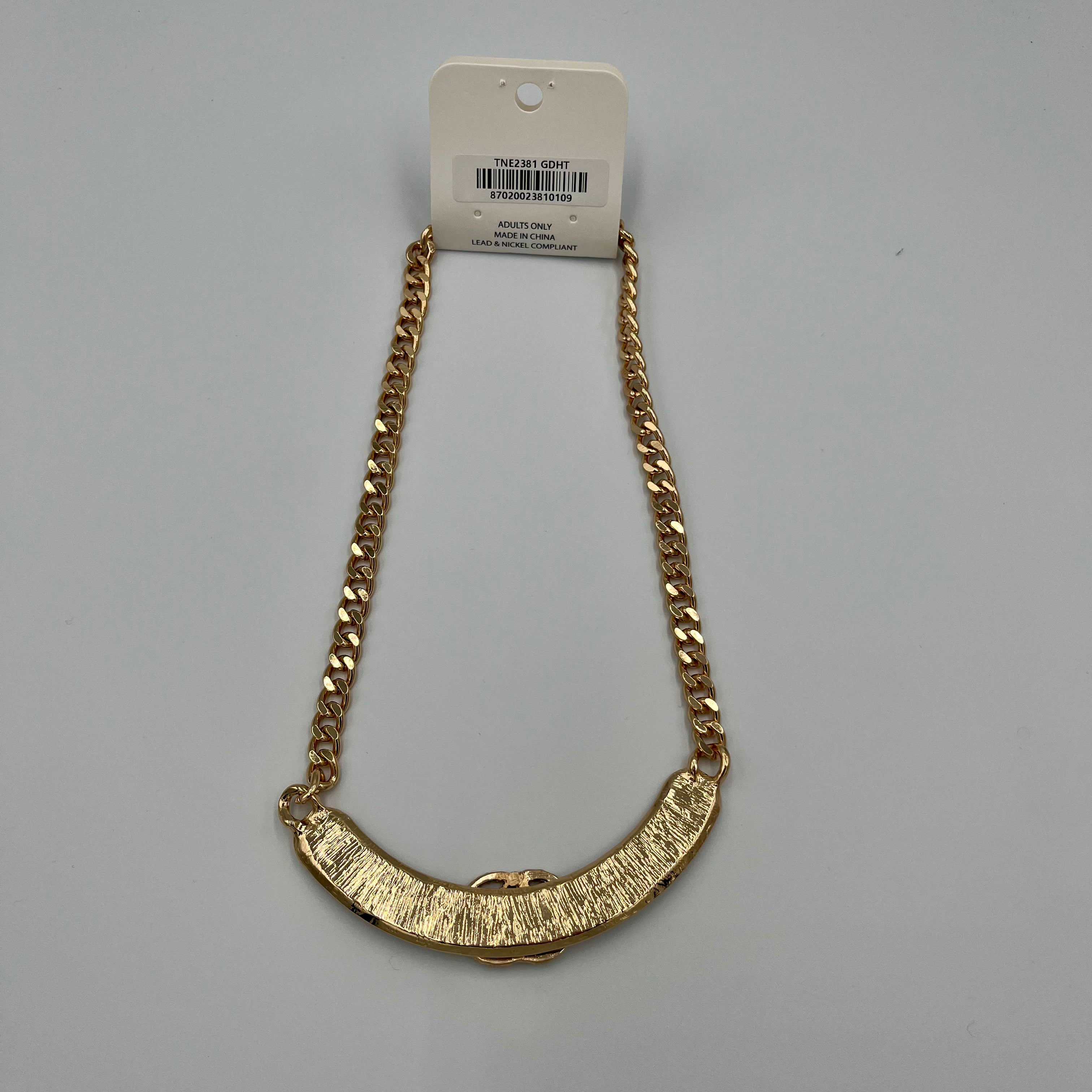 Goldtone\Black Necklace with Earrings