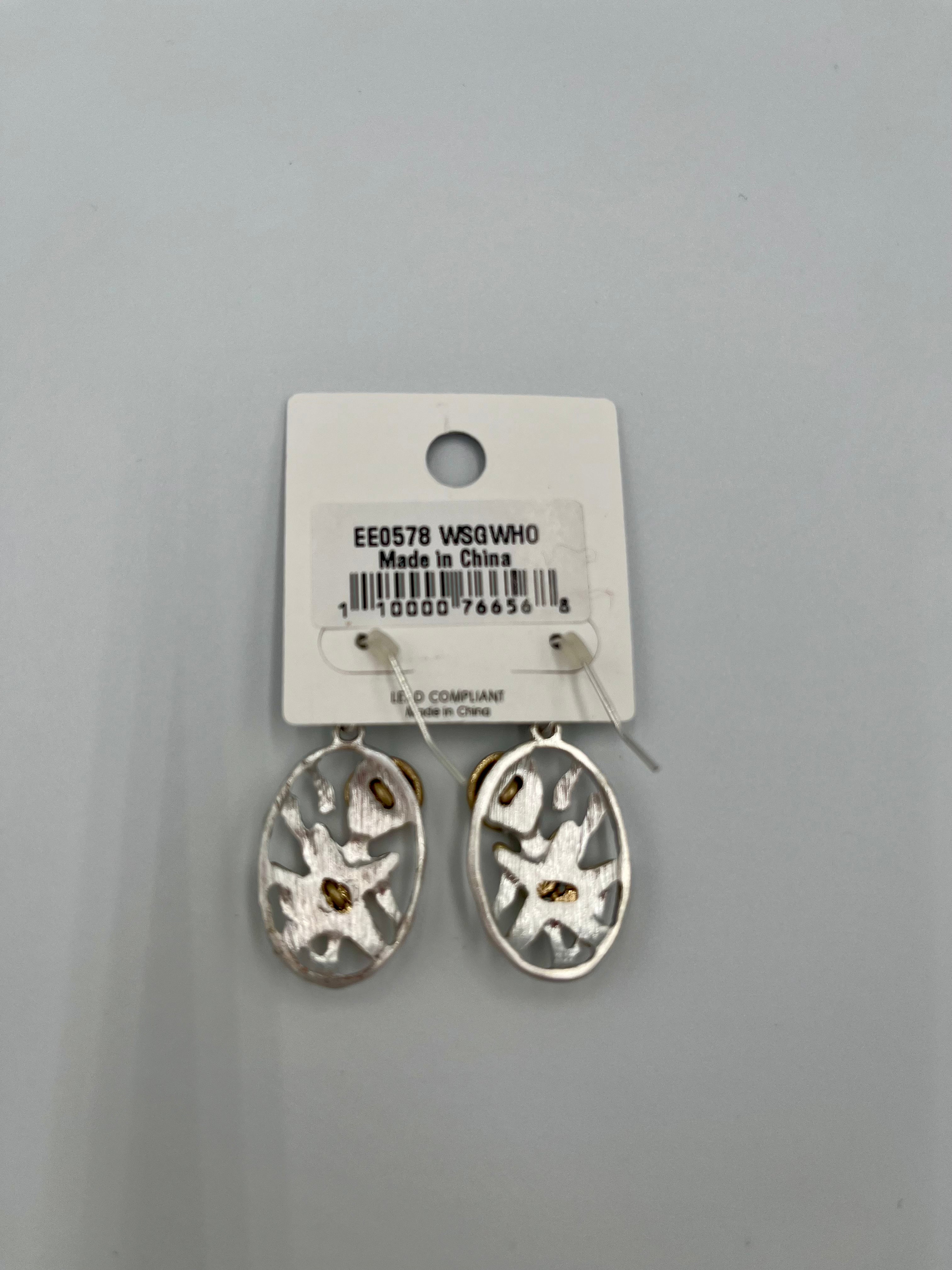 Silver and Goldtone Earrings Starfish\Sand Dollar