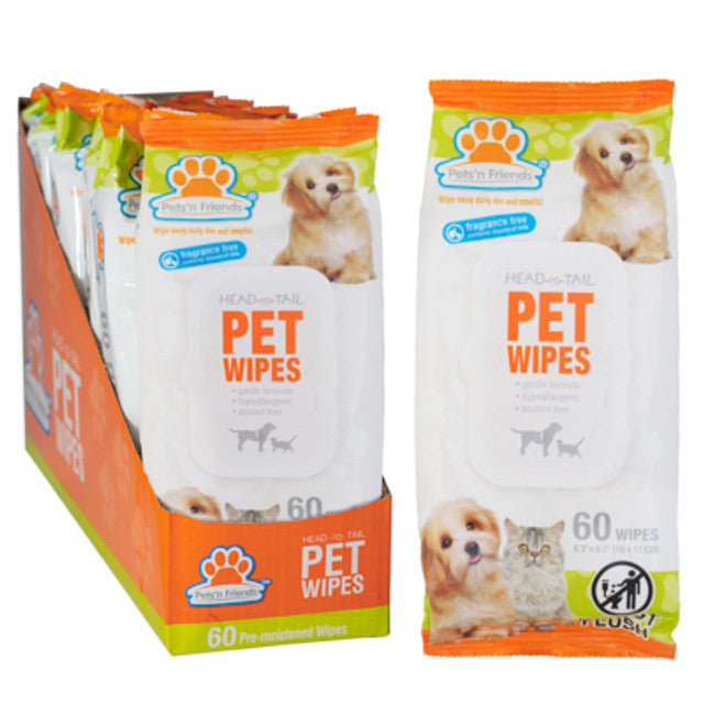 PET WIPES 60CT FRAGRANCE FREE