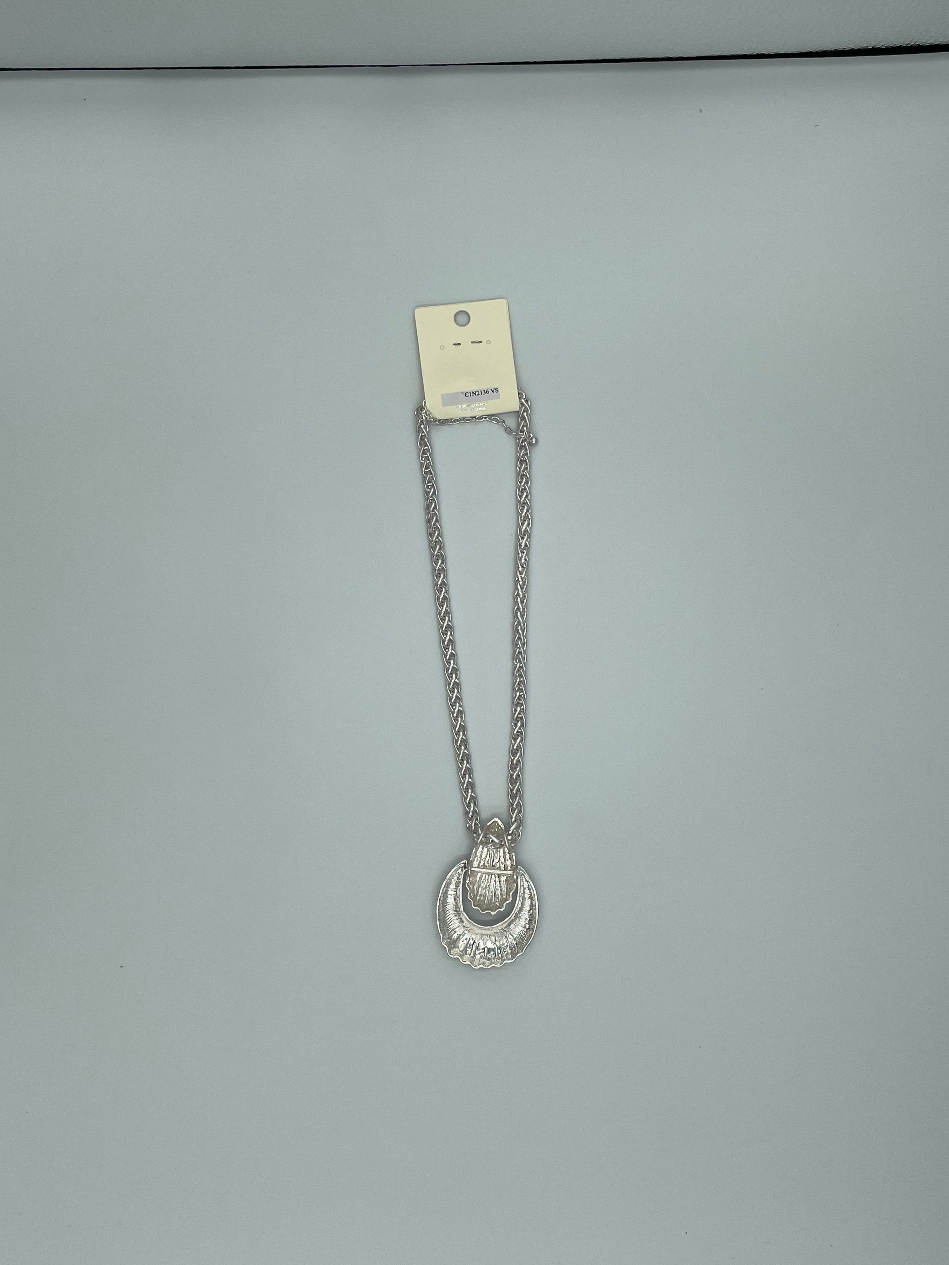 Silvertone Chunky Textured Necklace