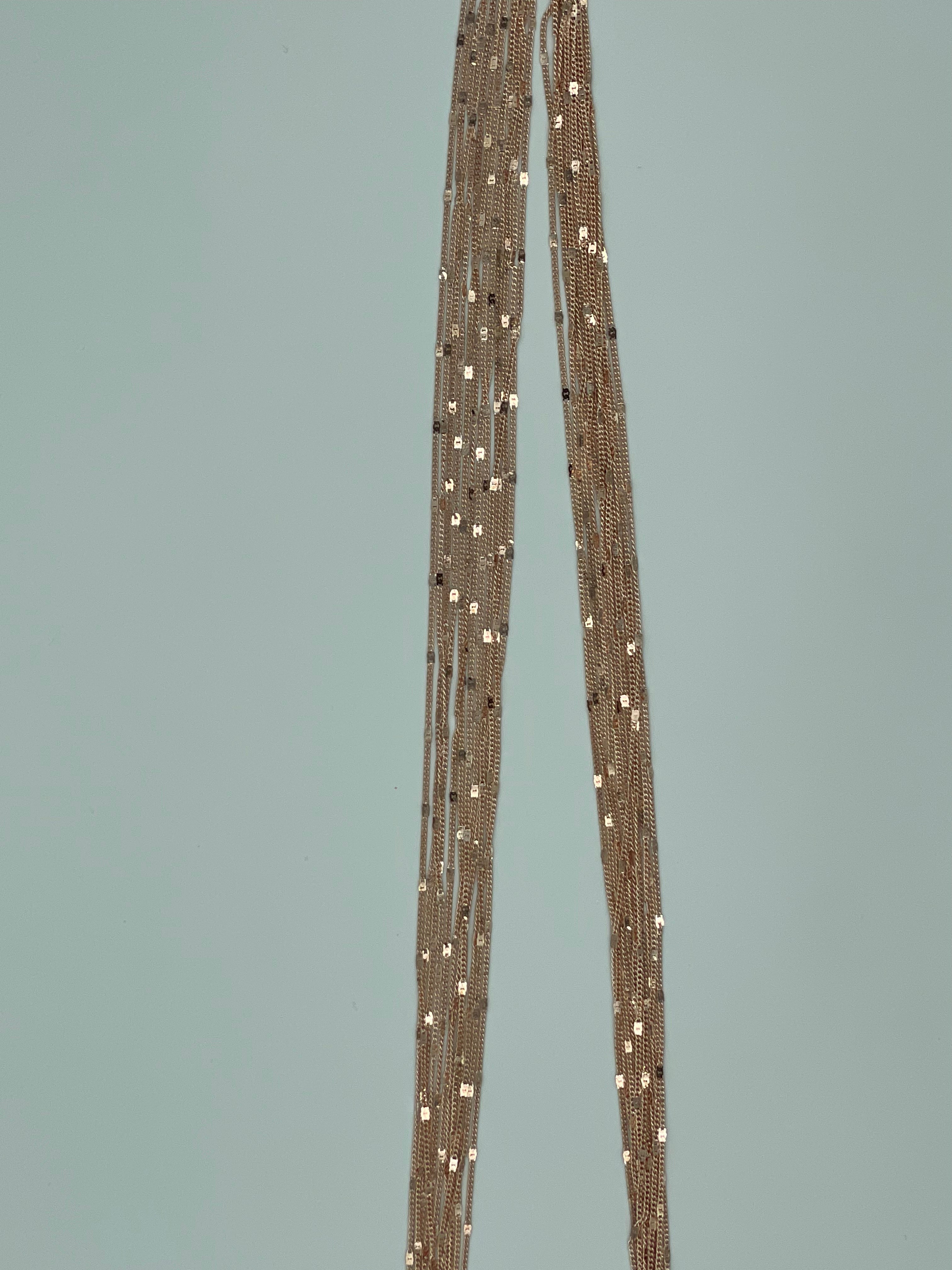 Rose Goldtoned Multilayer Long Necklace