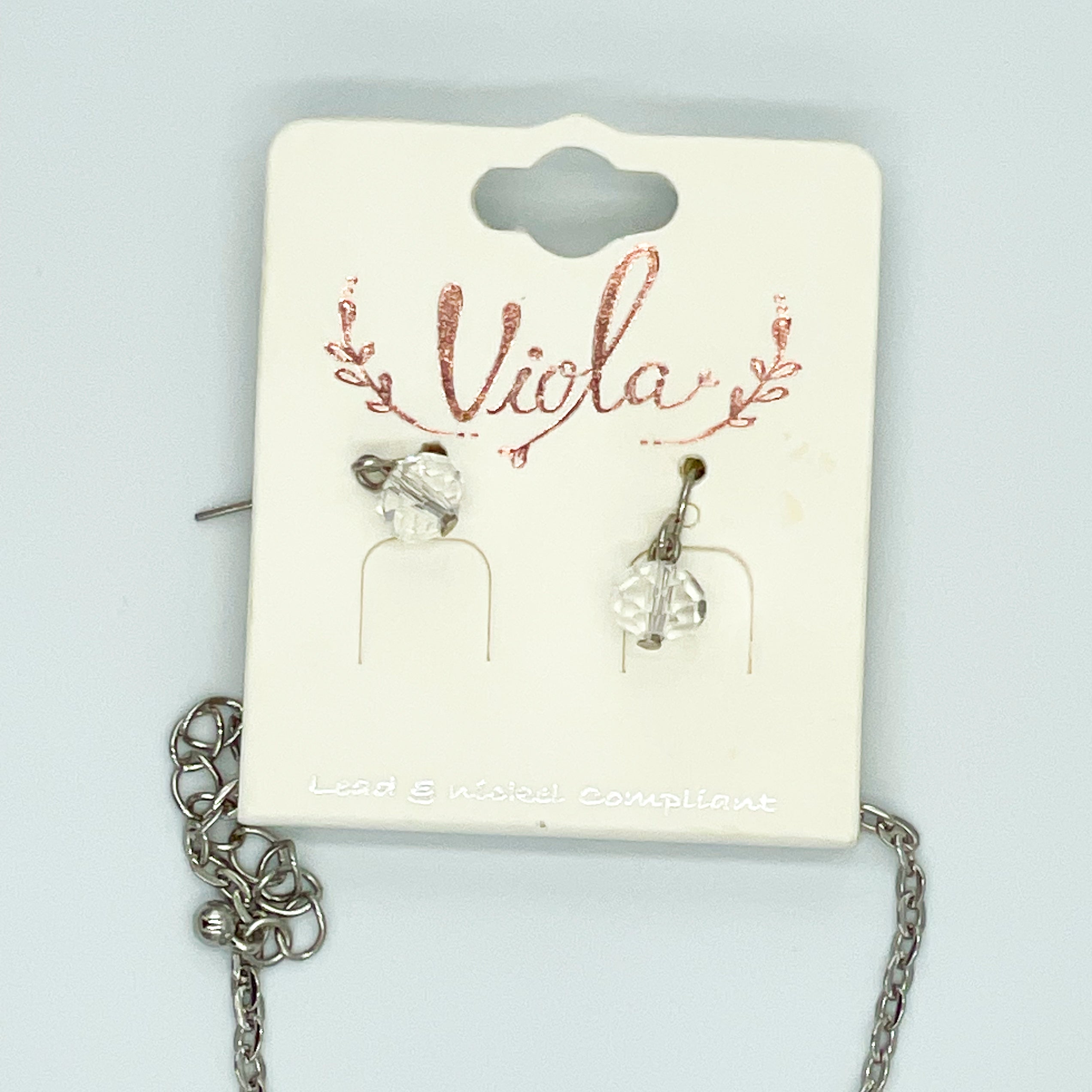 Silver-toned Crescent Moon Pendant Set