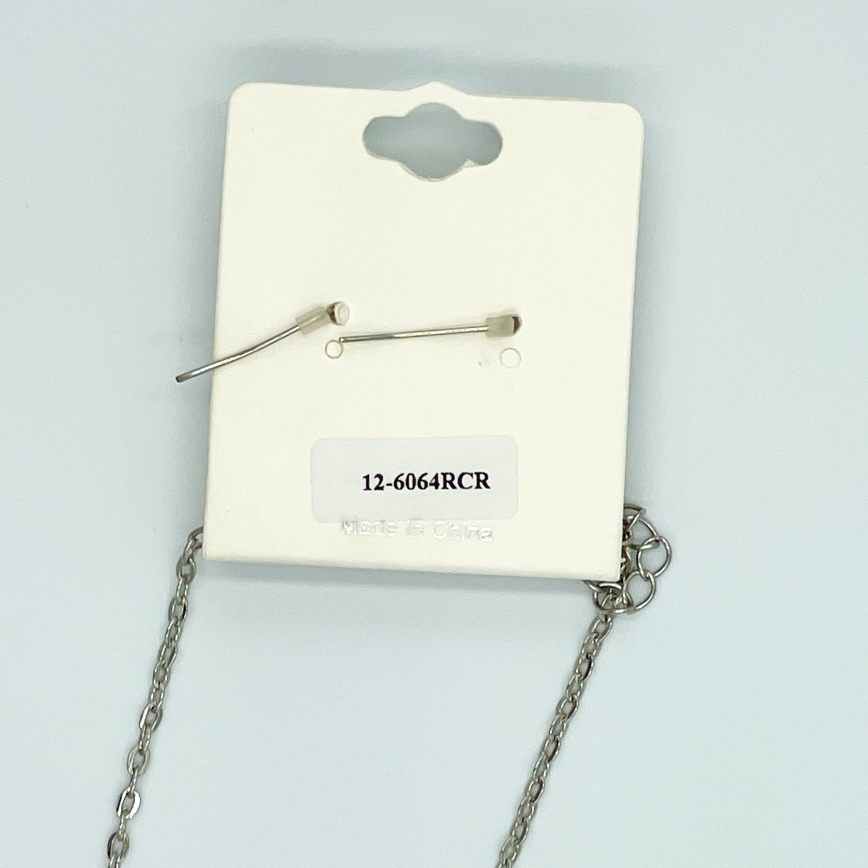 Silver-toned Crescent Moon Pendant Set