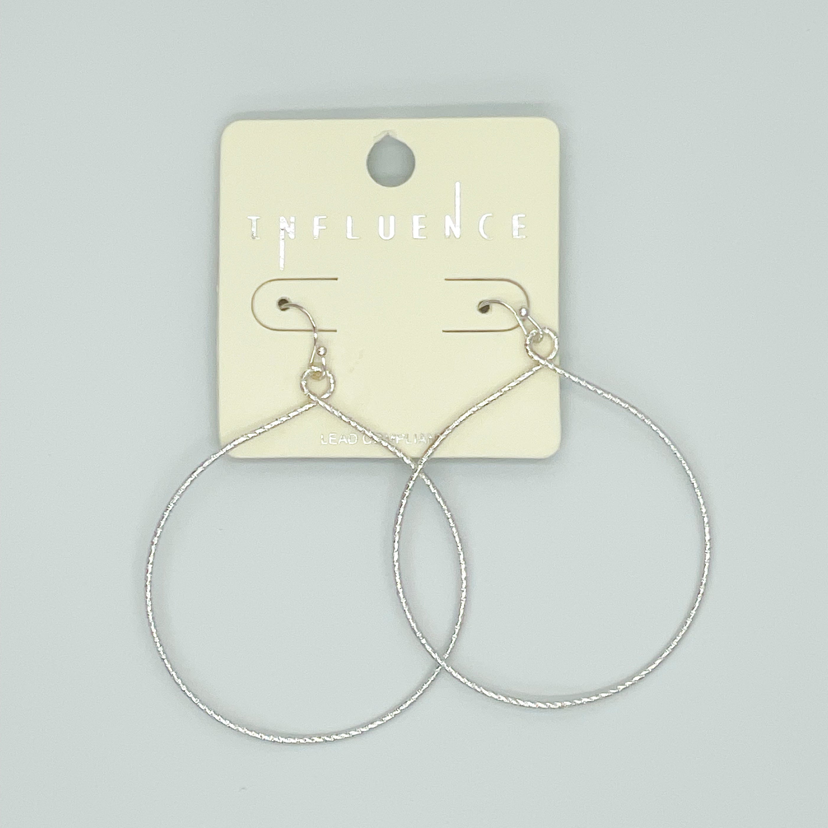 Silver-toned Thin Hoop Earrings