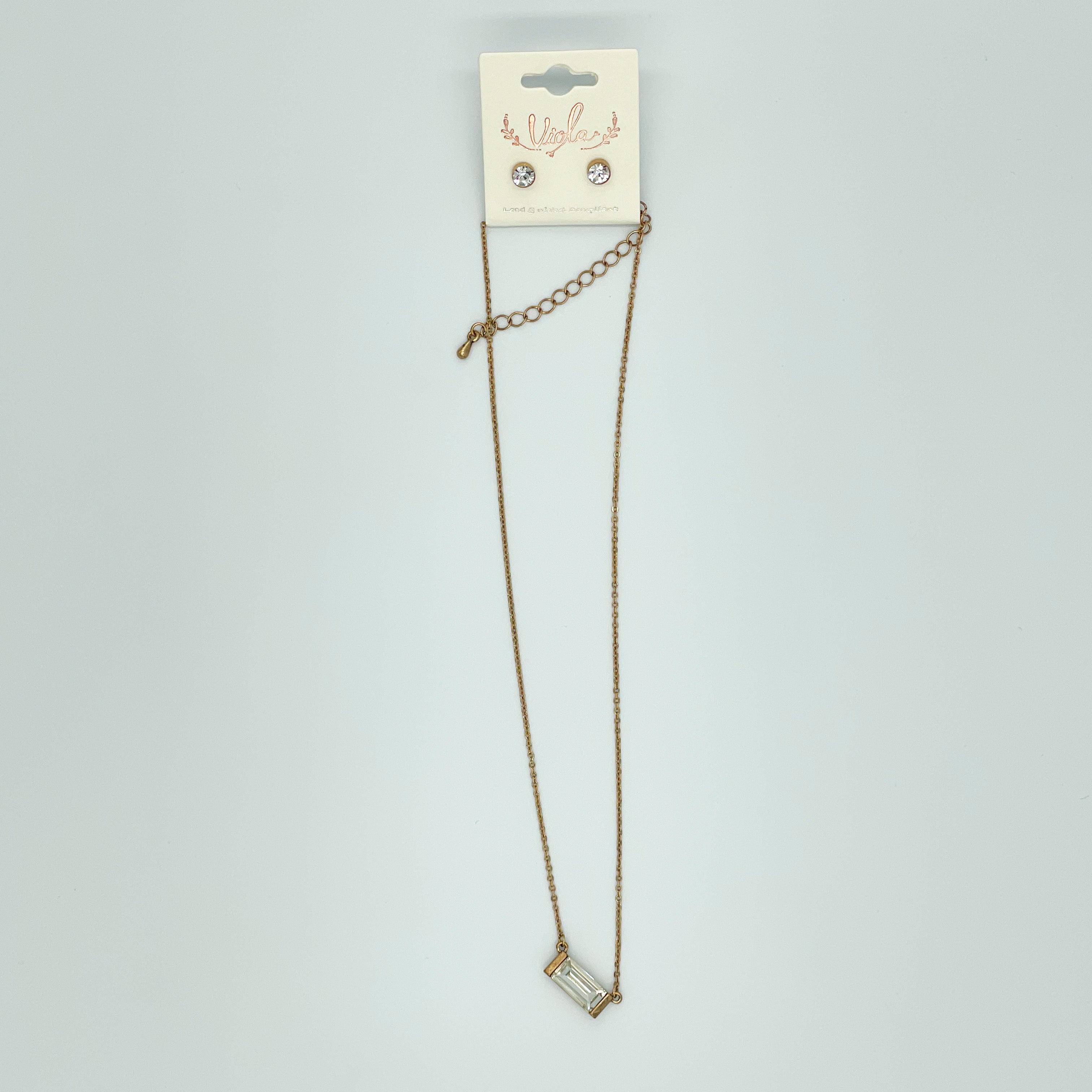 Gold-toned Horizontal Bar Necklace