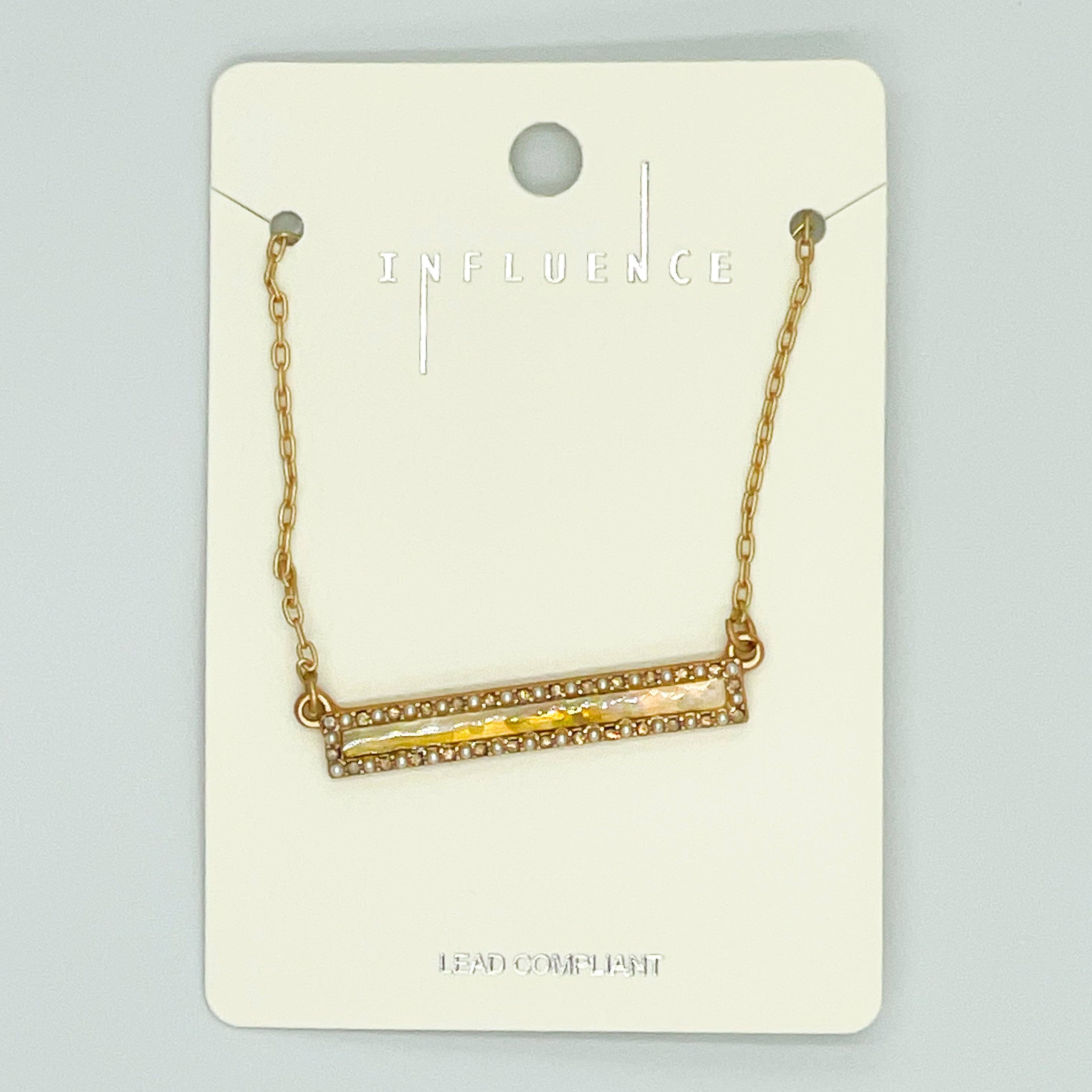 Gold-toned Set Bar Pendant