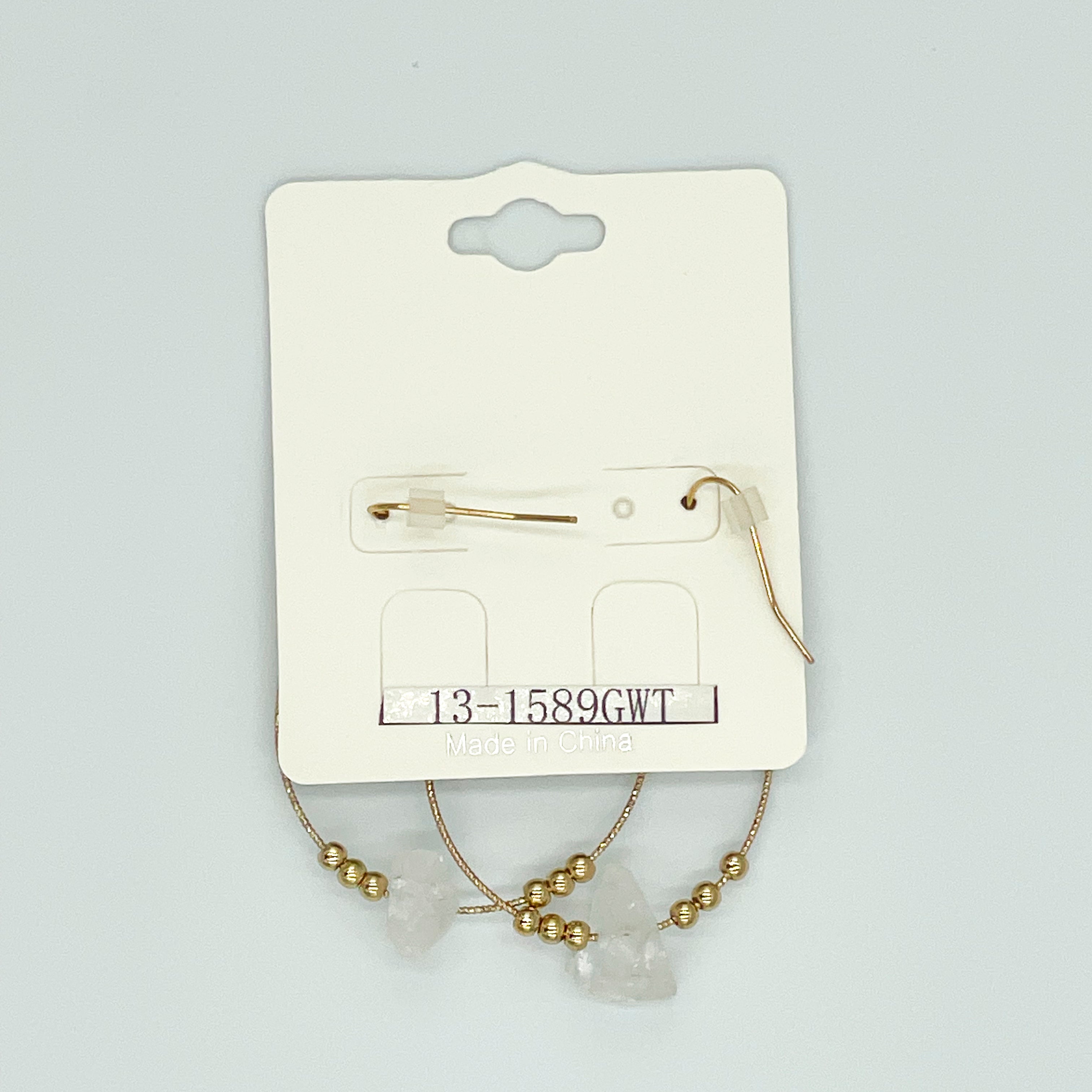 Gold-toned Hoop Earrings with Crystals