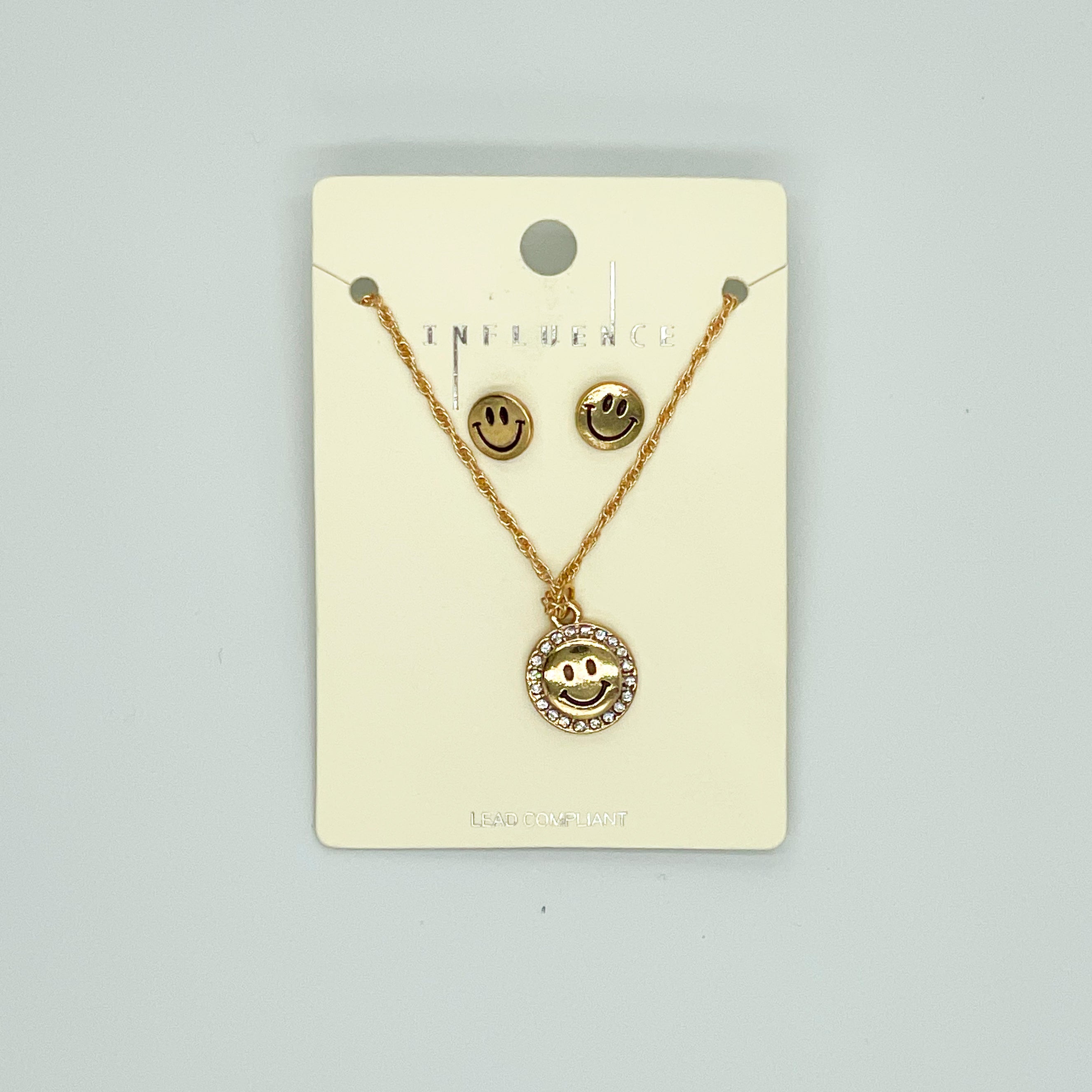 Smiley Face Earring and Necklace Set
