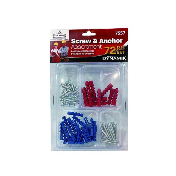 72PC Screw Anchor Assortment