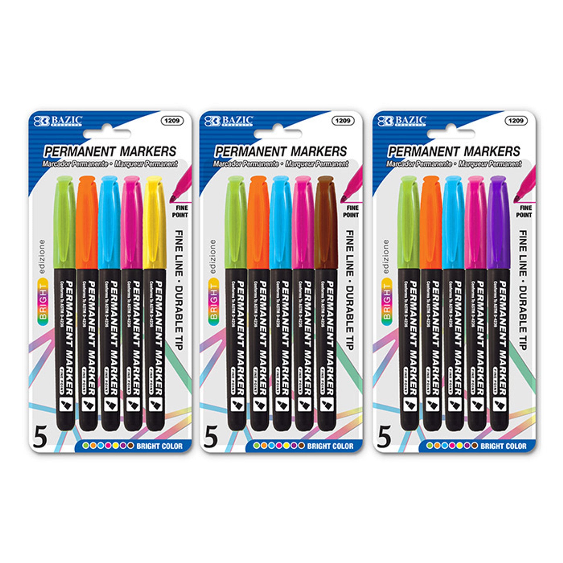 Bazic Bright Colors Perm Markers (asst colors)