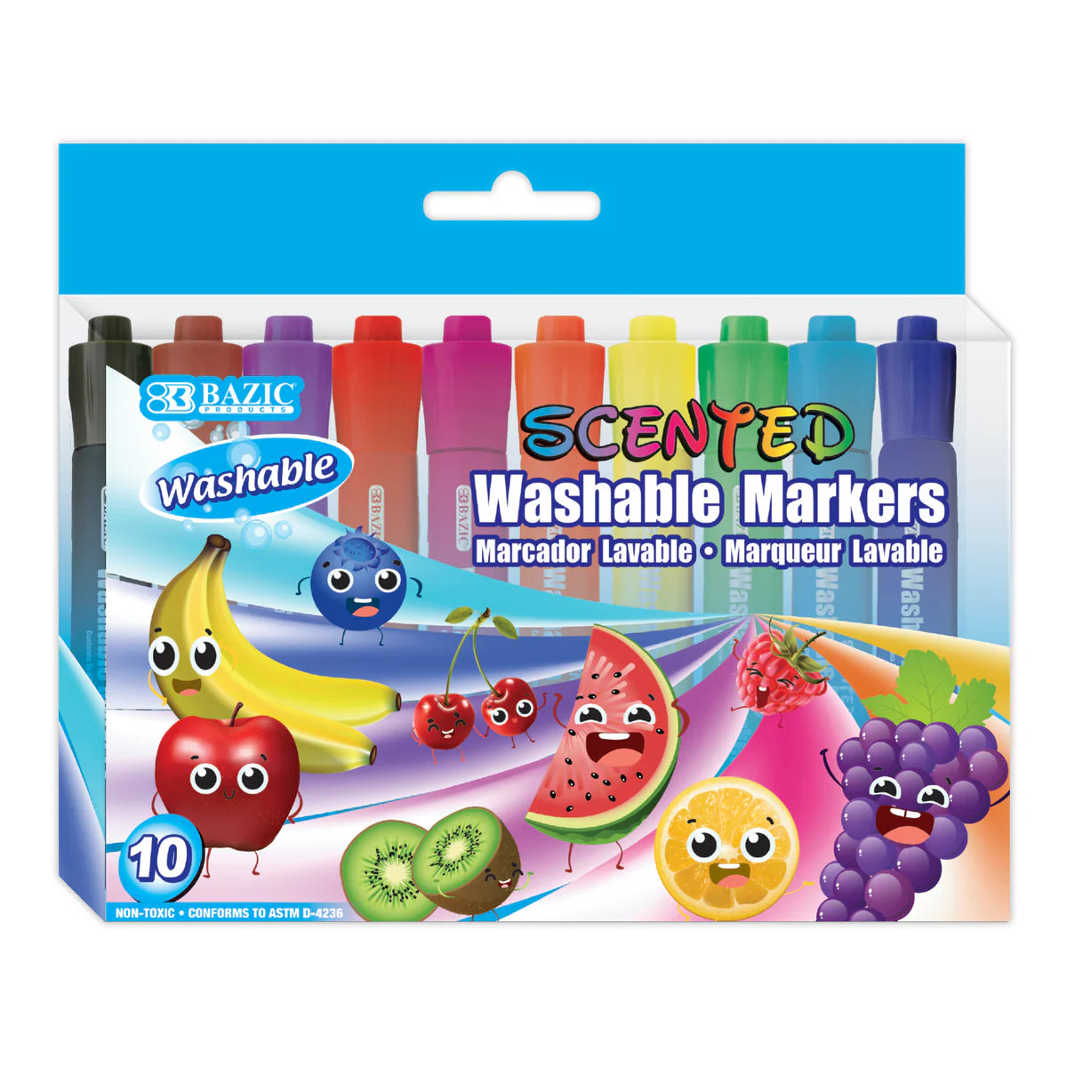 Bazic 10 Colors Wash Scented Markers