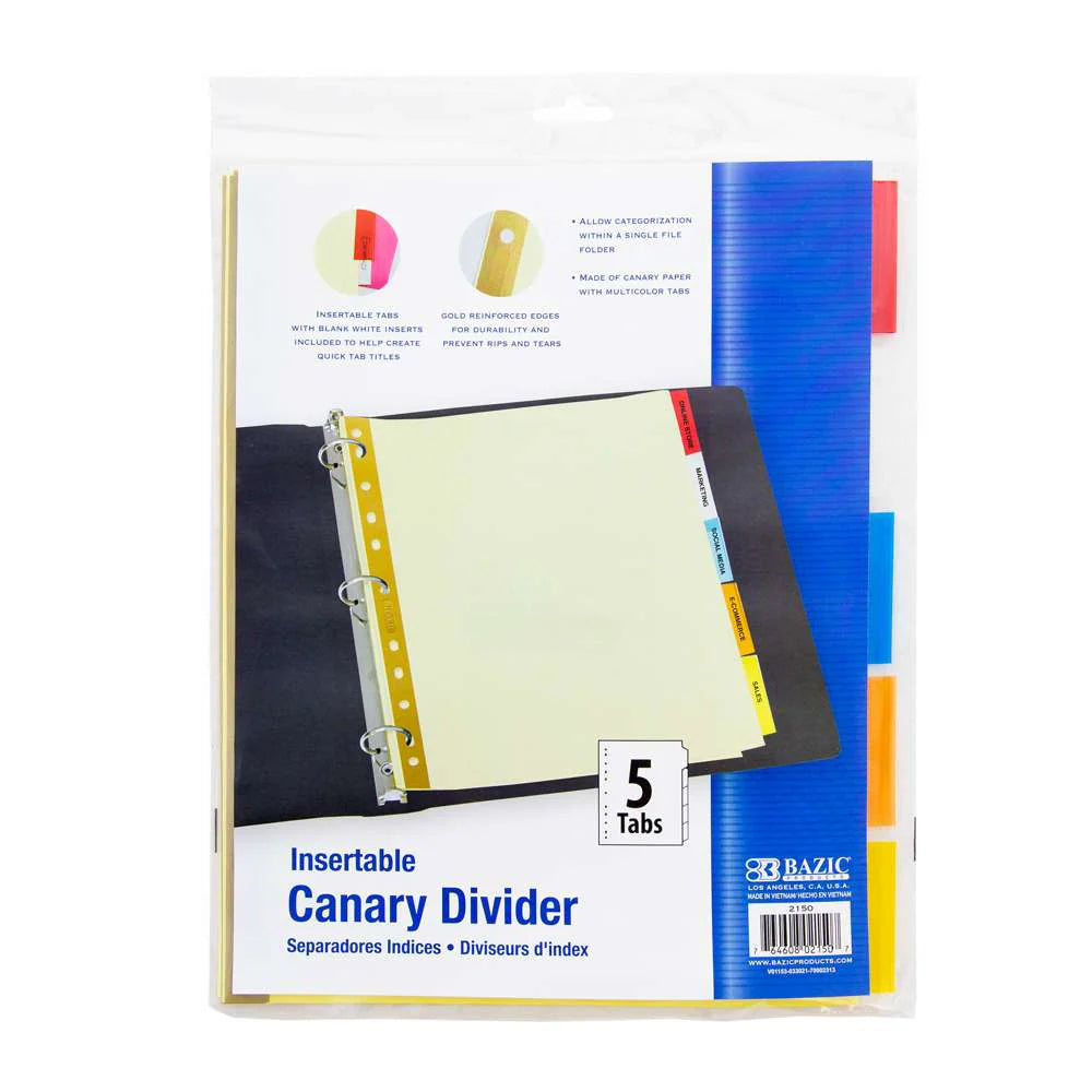 Bazic Paper Dividers 5ct