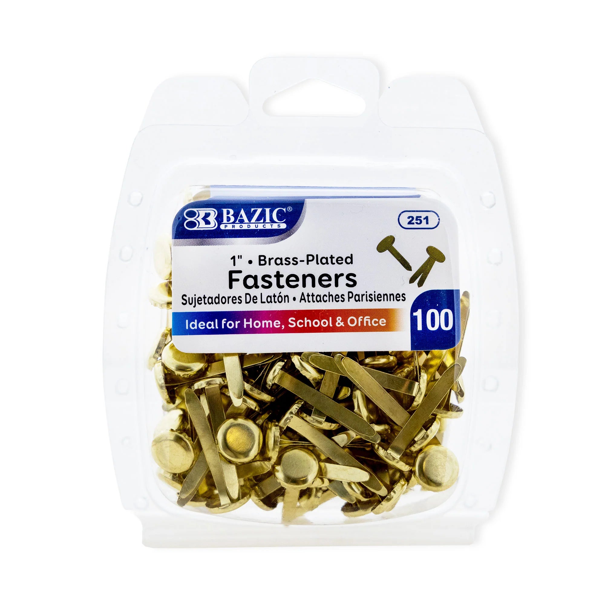 BAZIC 1" Brass Plated Fasteners