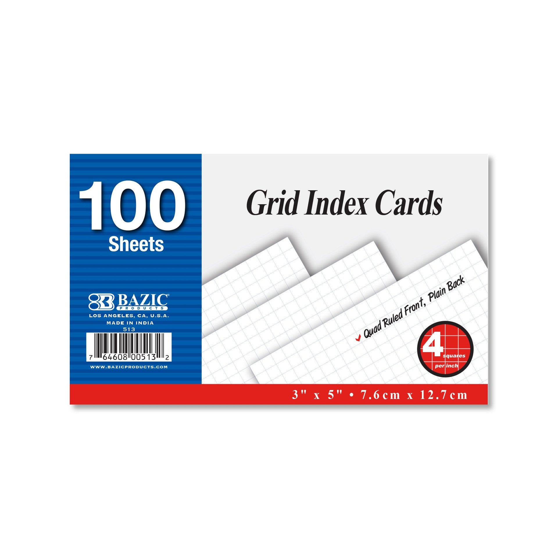 Bazic 100ct 3x5 Index Card