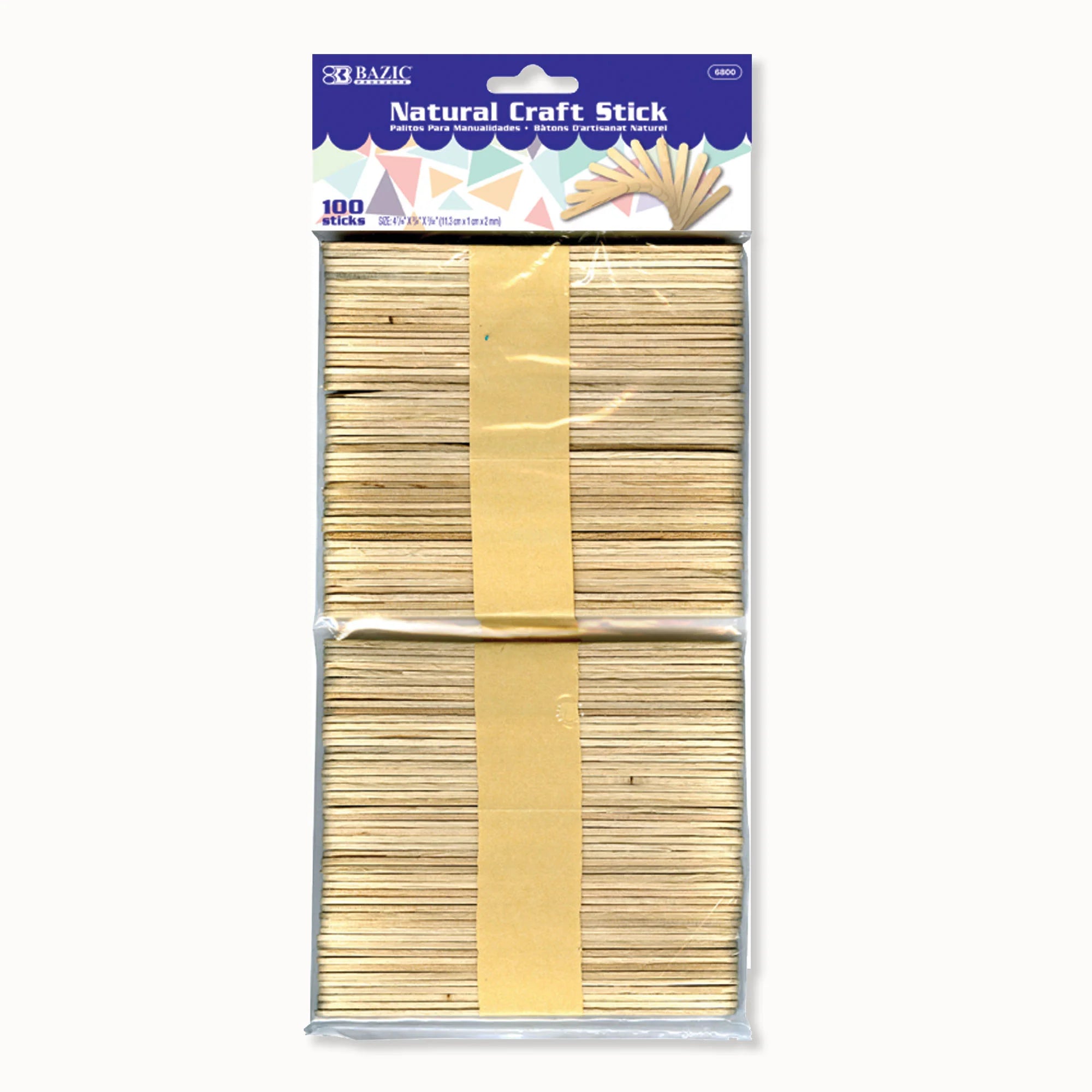 Bazic Natural Craft Sticks 100pk