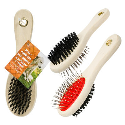 Dual handle pet brush