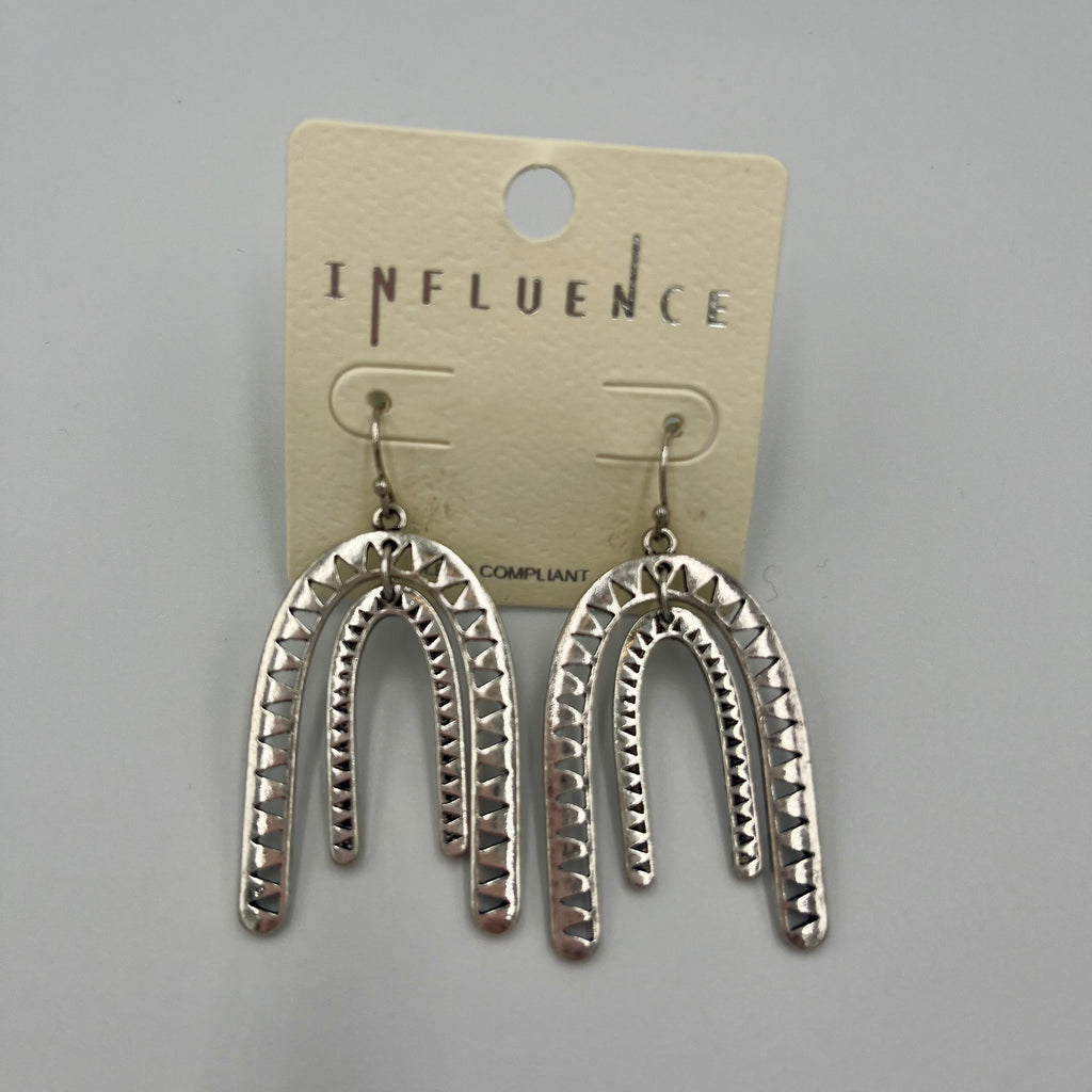 Silver-toned U Shaped Earrings