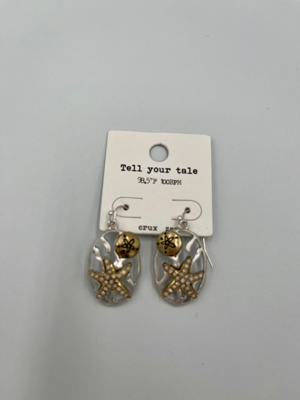 Silver and Goldtone Earrings Starfish\Sand Dollar
