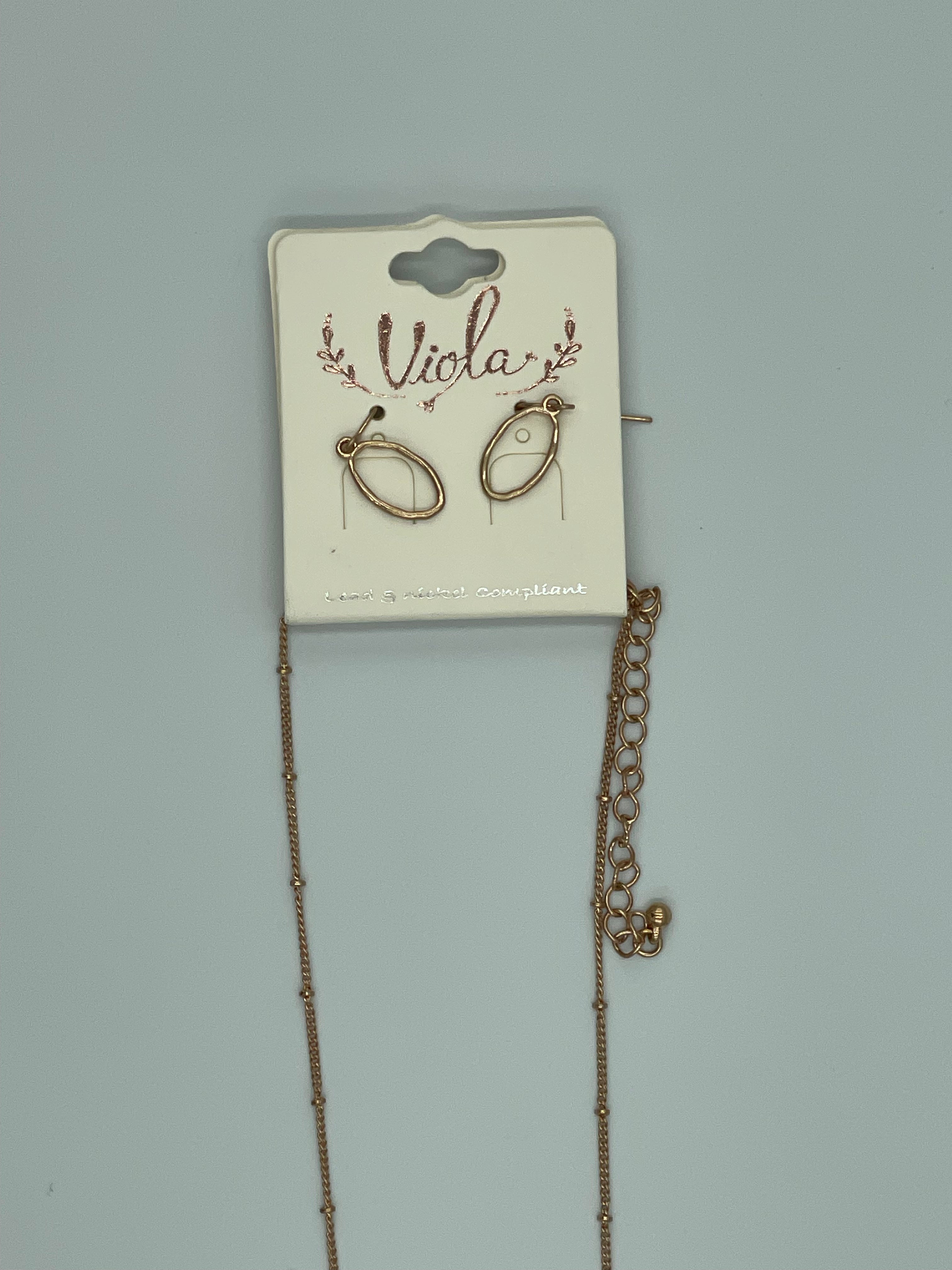 Gold-toned w\Interlocking Teardrop Pendant