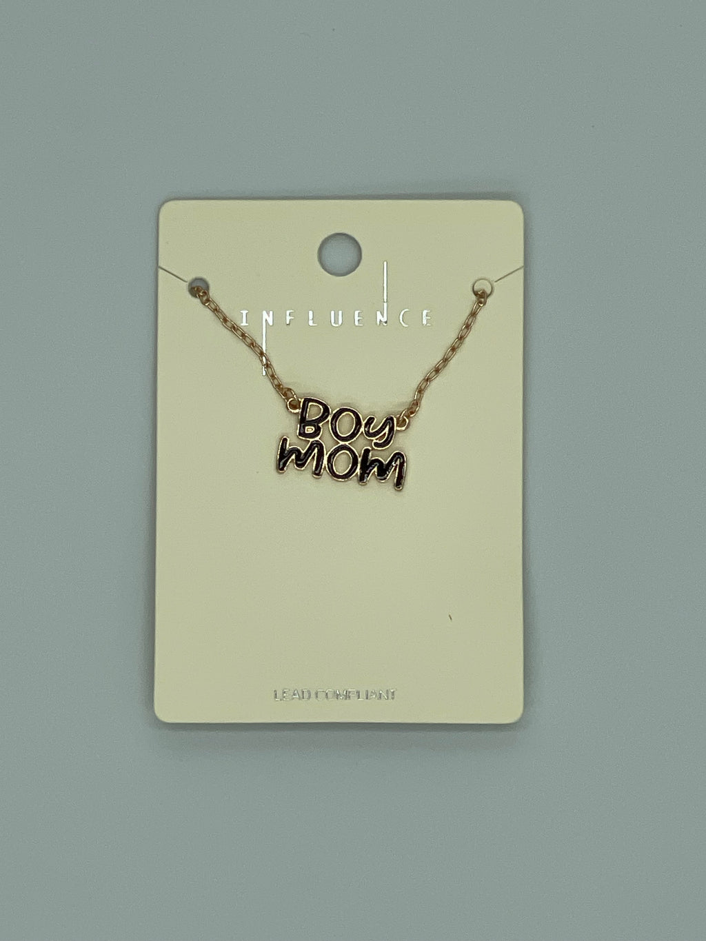 Boy Mom Black Goldtone Necklace