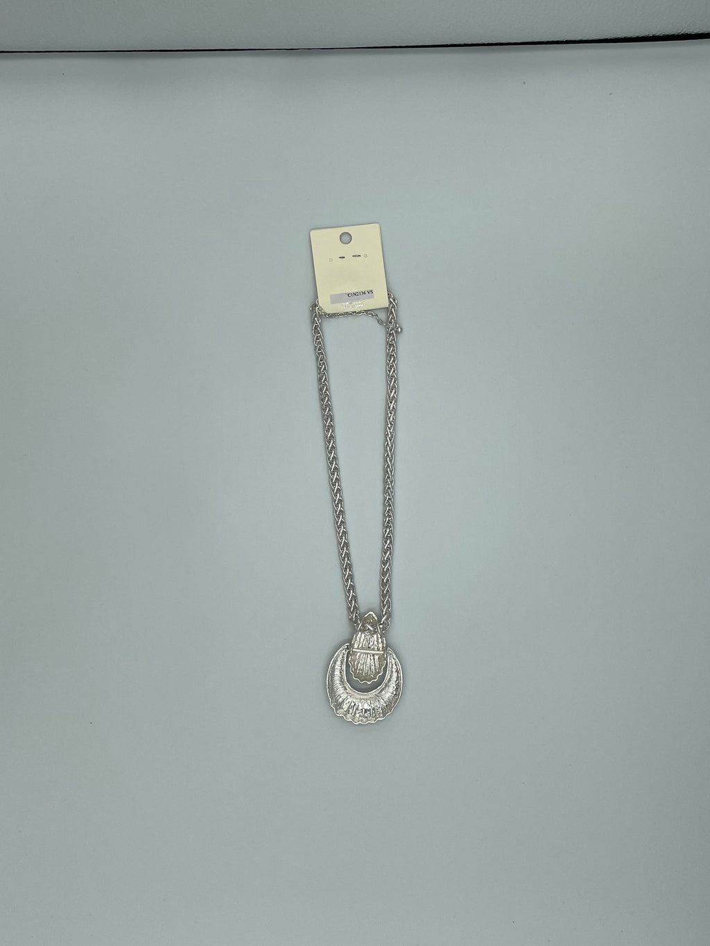 Silvertone Chunky Textured Necklace