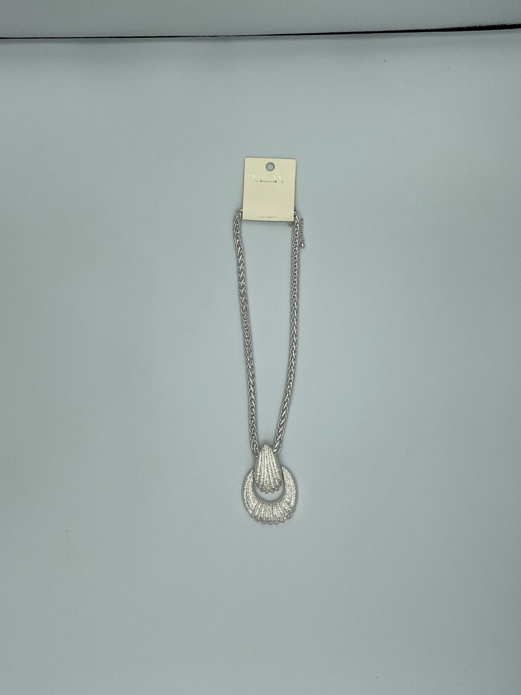 Silvertone Chunky Textured Necklace