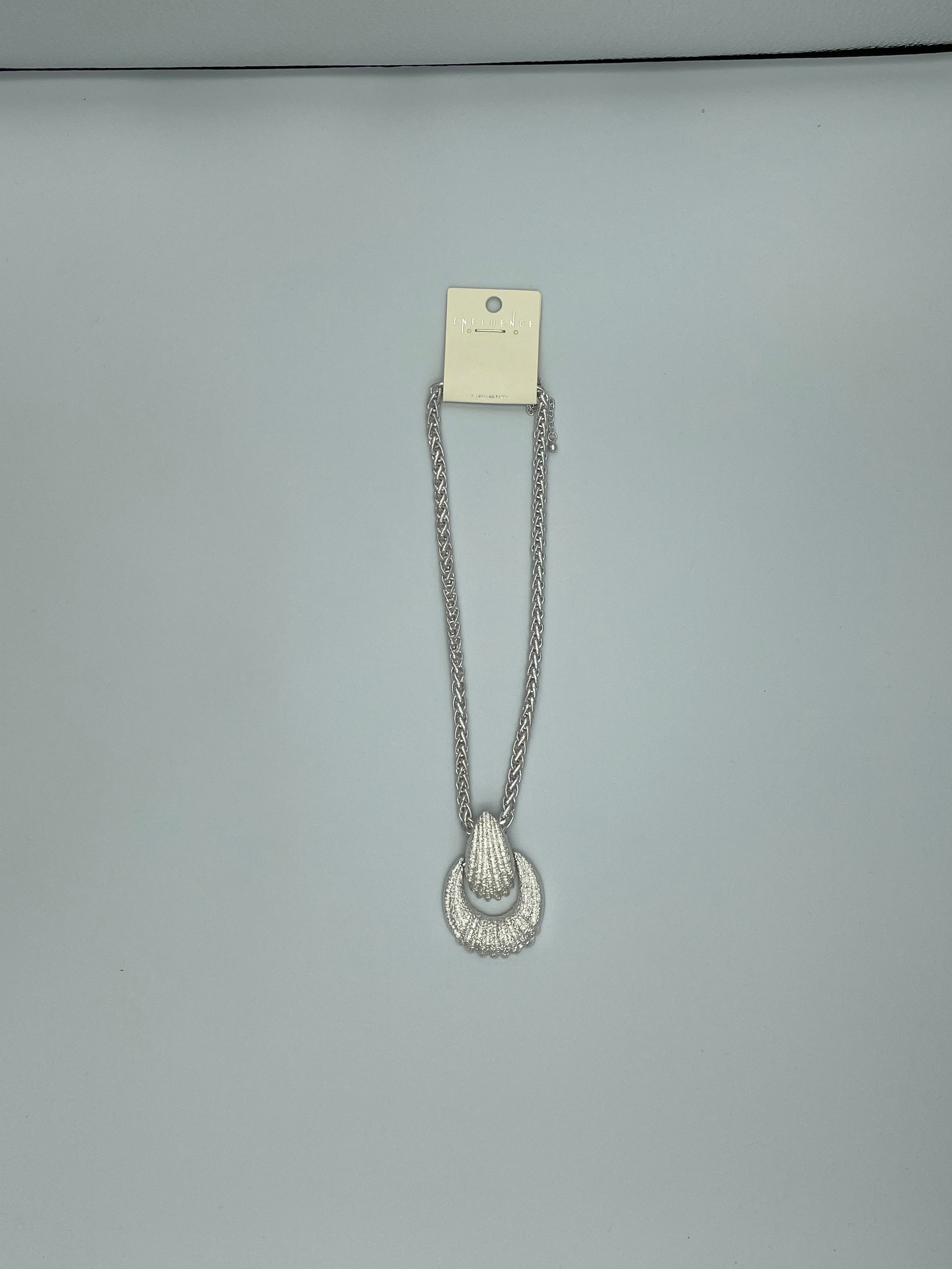 Silvertone Chunky Textured Necklace