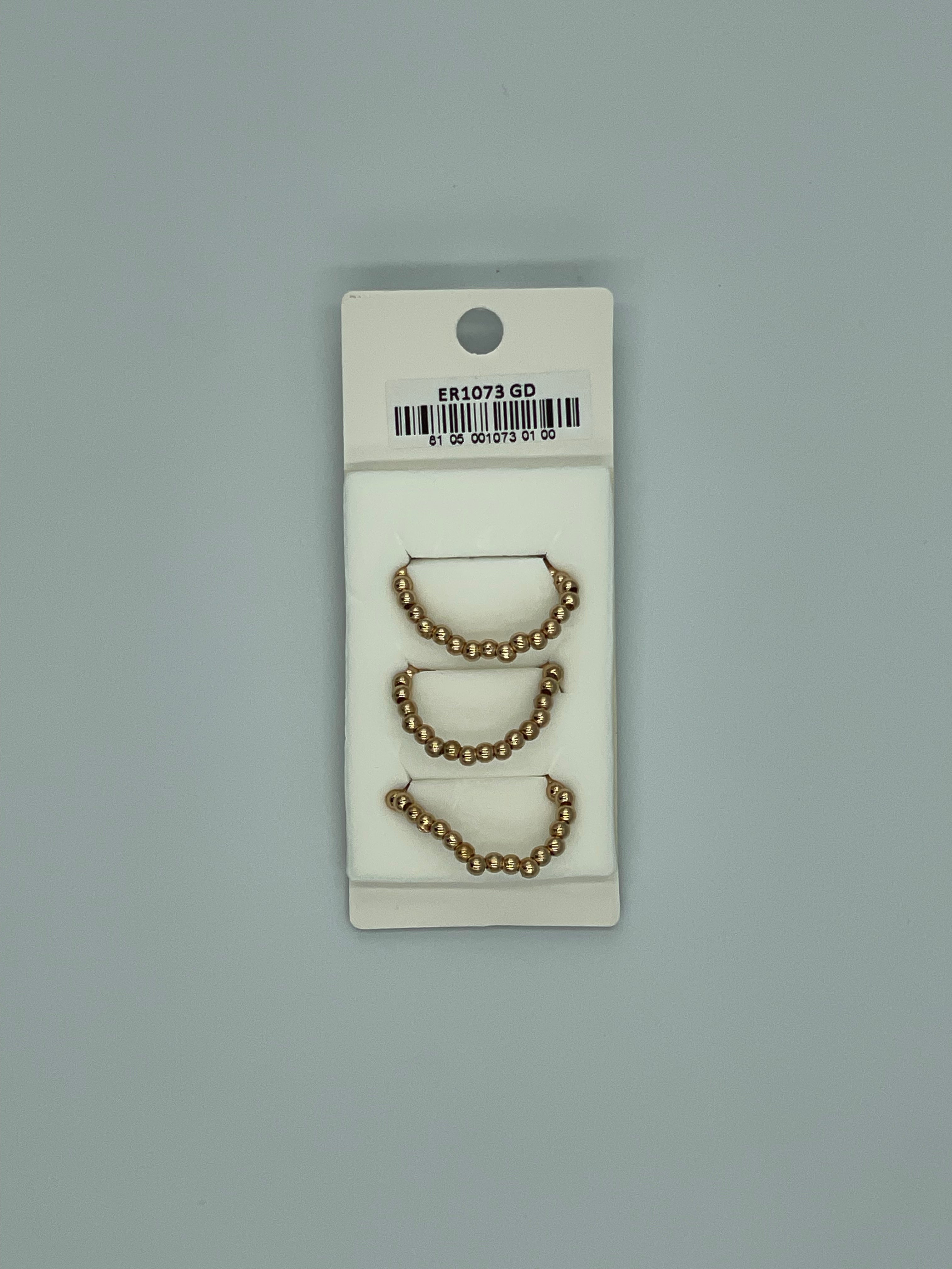 Goldtone Cat Theme Stretch Rings 3pc