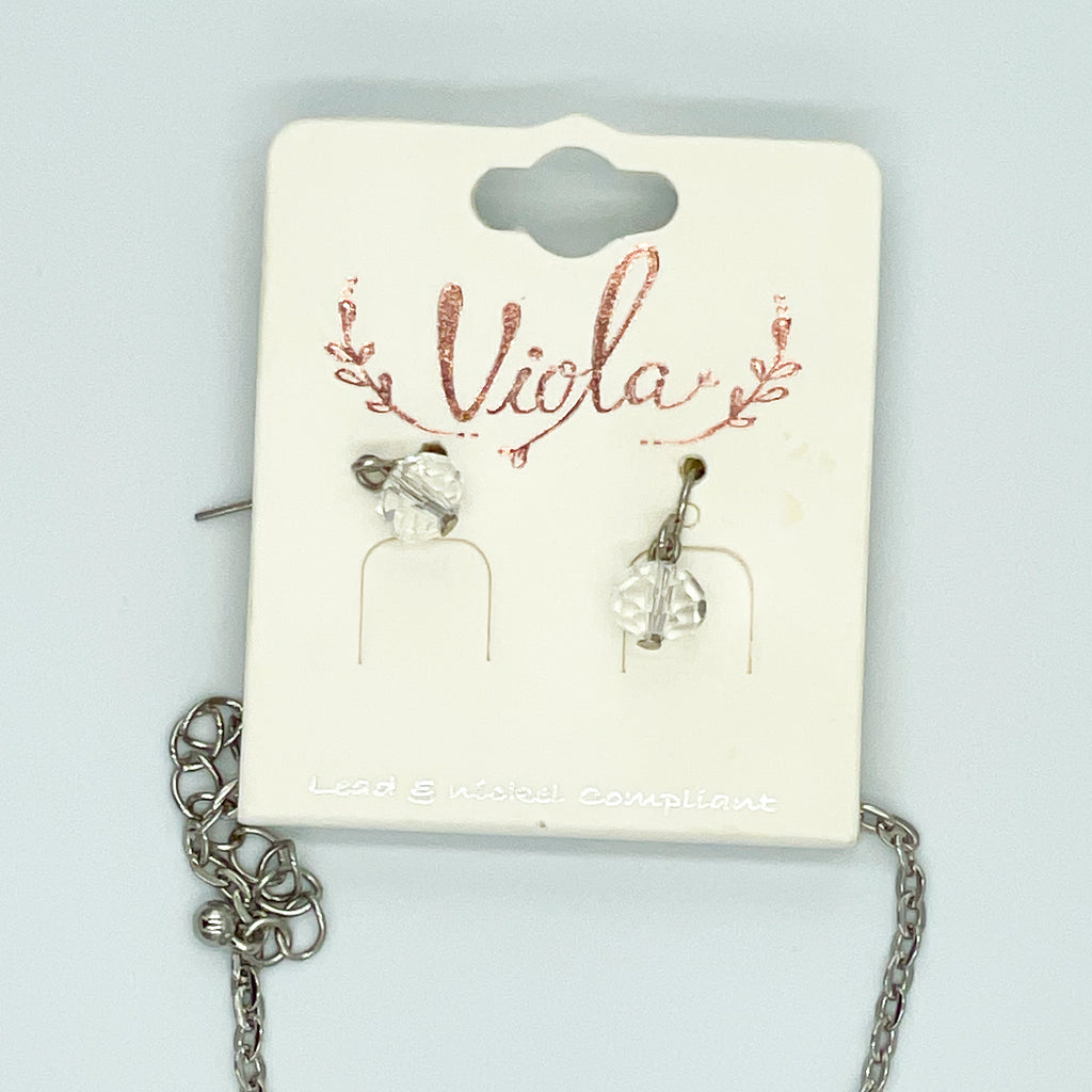Silver-toned Crescent Moon Pendant Set
