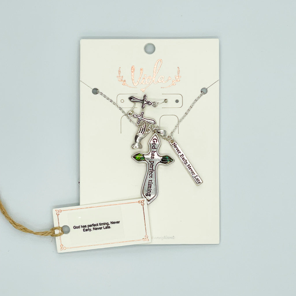 Cross Silver-toned Jewelry Set