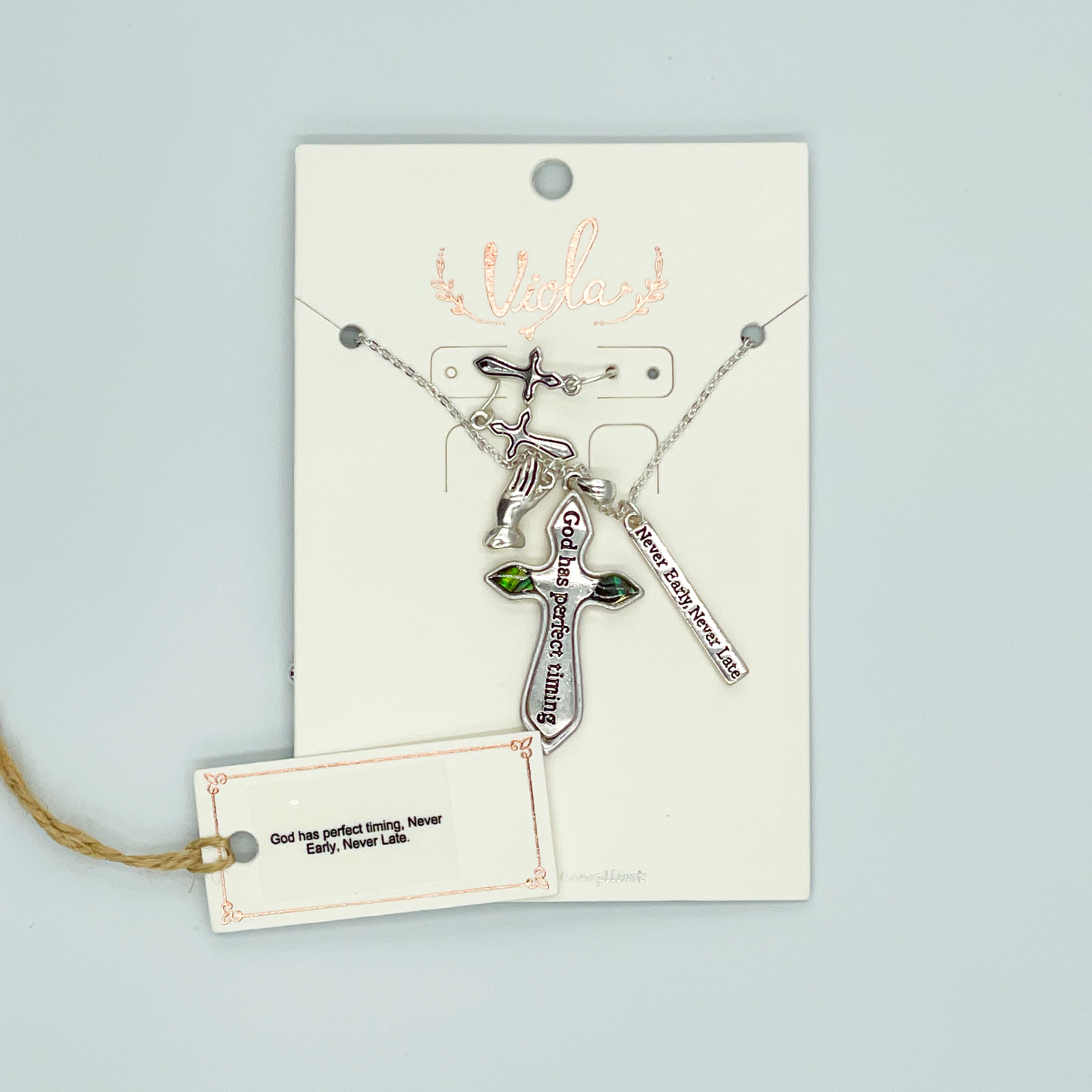 Cross Silver-toned Jewelry Set
