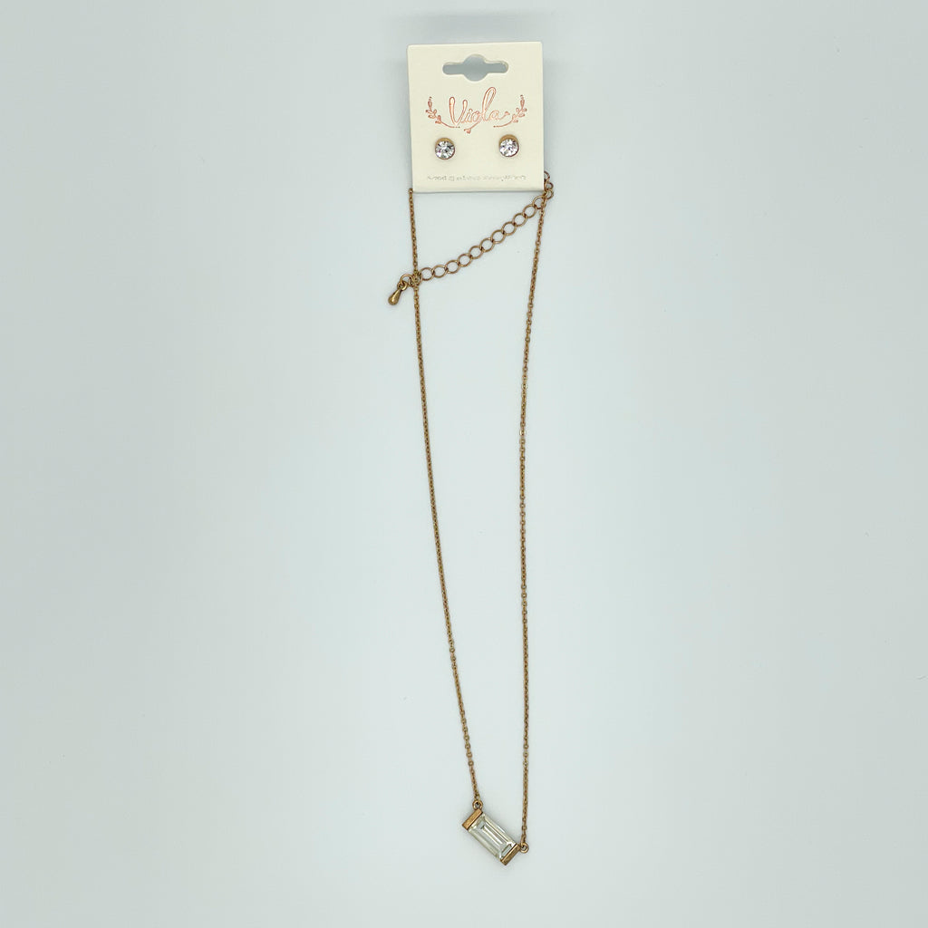 Gold-toned Horizontal Bar Necklace