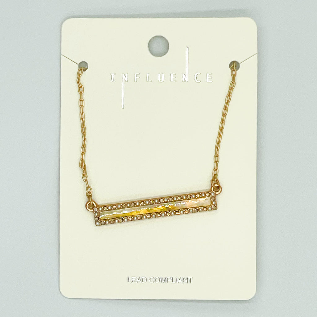 Gold-toned Set Bar Pendant