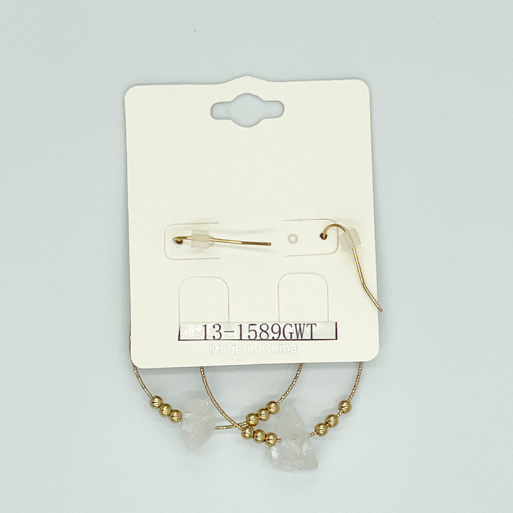 Gold-toned Hoop Earrings with Crystals