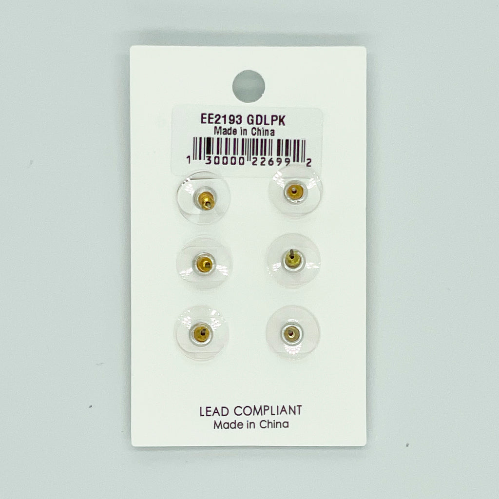 3pc Earring Set Pink\Goldtone Pearl