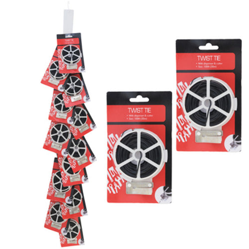 (1) Twist Tie 100ft w/ Dispenser/Cutter