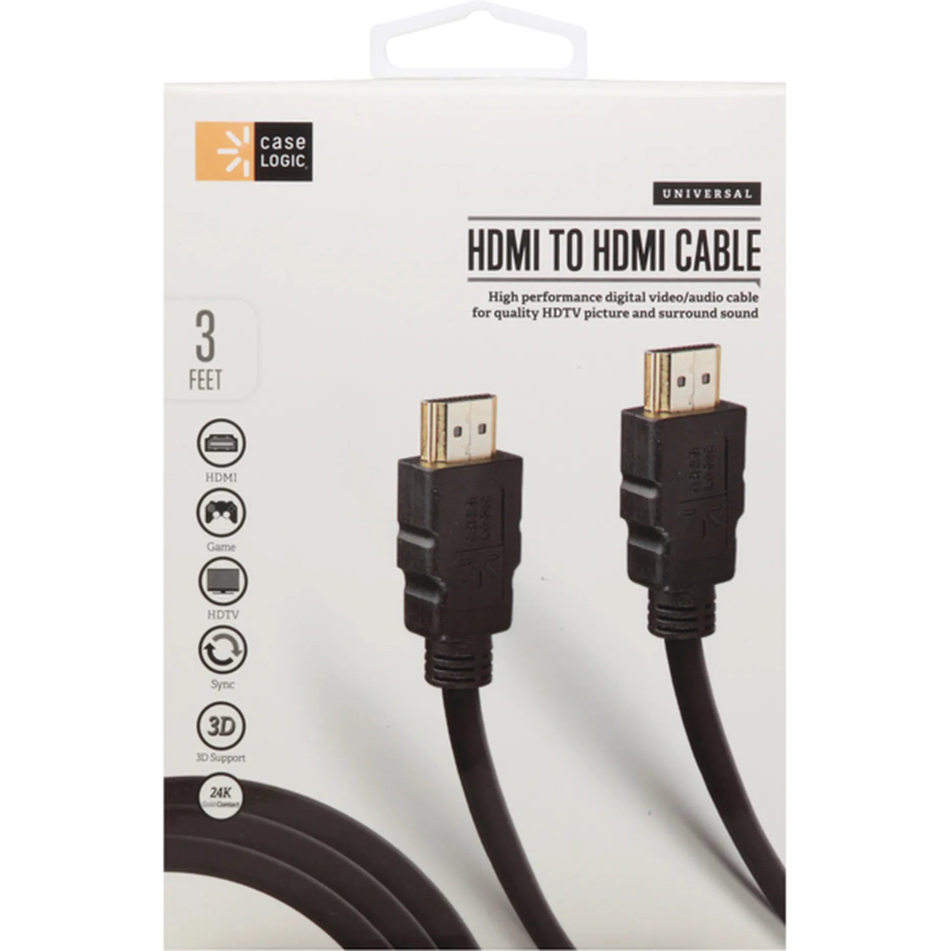 3" HDMI to HDMI cable-BK