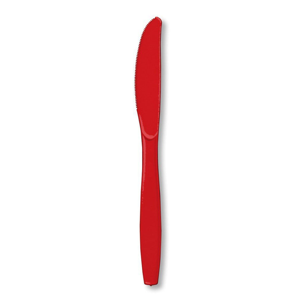 Classic Red Plastic Knives 24ct
